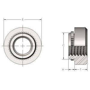 Spiralock #4-40  Self-Clinching Fasteners for PC Boards STAINLESS (300  Series)