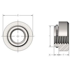 Spiralock M3X0.5  Self-Clinching Fasteners for PC Boards CARBON STEEL