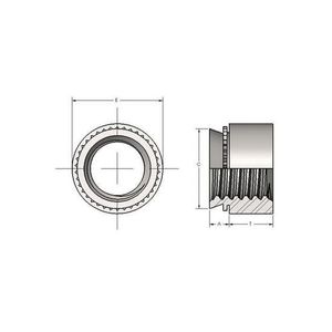 Spiralock #10-32  Self-Clinching Nuts 0.038 Inch Standoff STAINLESS (300 Series)